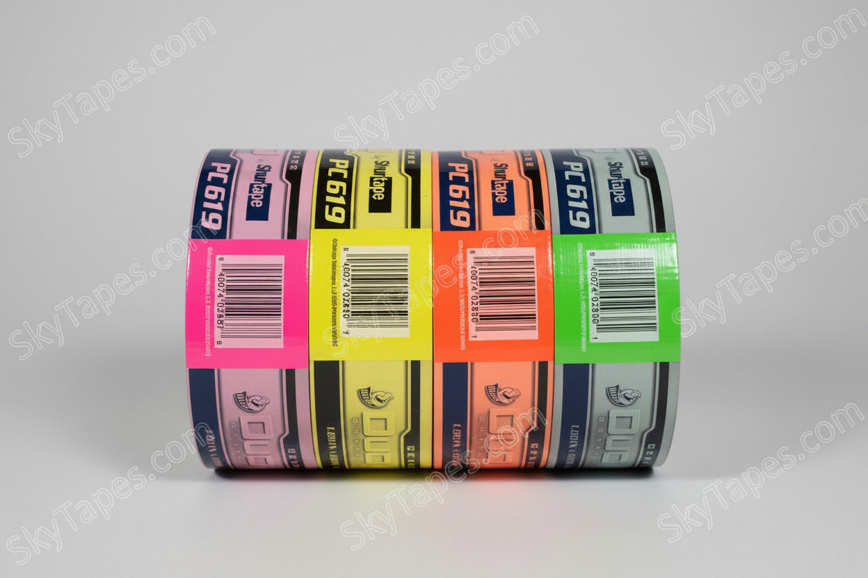 PC 619 Duck Pro® by Shurtape® Fluorescent Cloth Duct Tape | Fluorescent Orange | 48mm x 55m | 9 Mil | Clean Removal