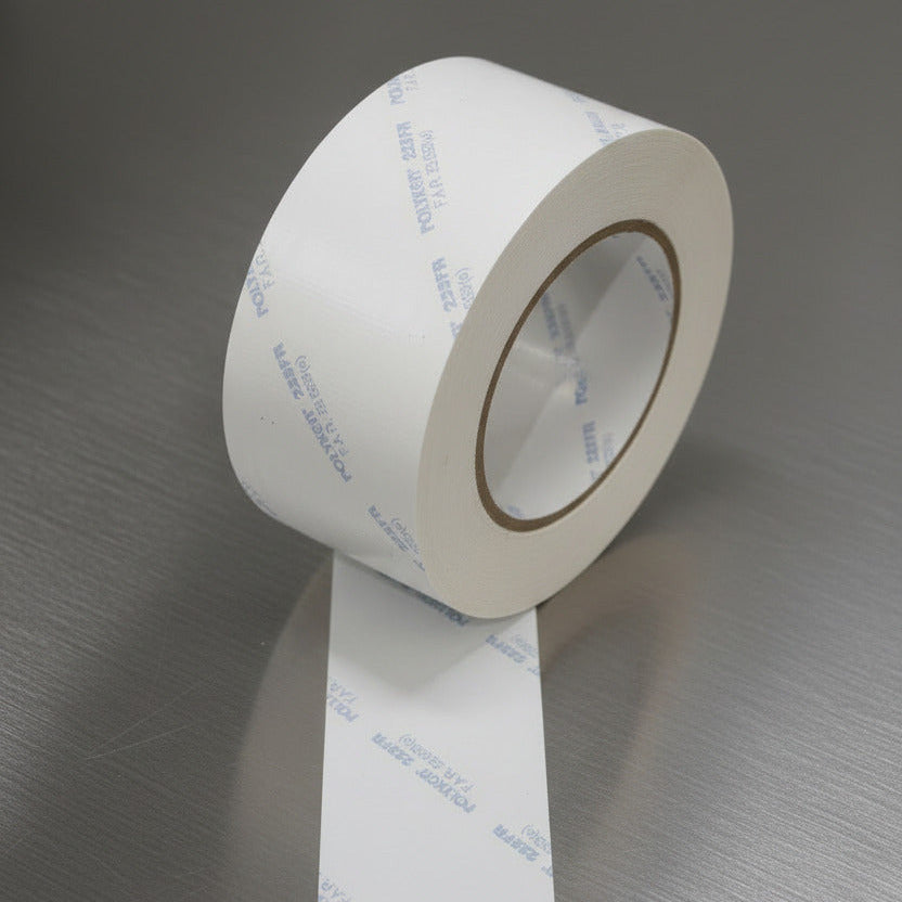 Polyken 225FR 3-inch cargo pit duct tape single roll on brushed metal surface — FAR 25.853(a) approved