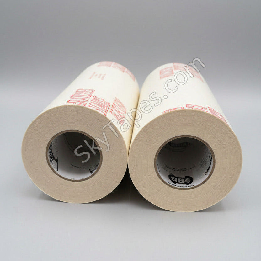 Protex 5 two rolls end-on view showing Protex hub labels and red warning printing on natural latex paper