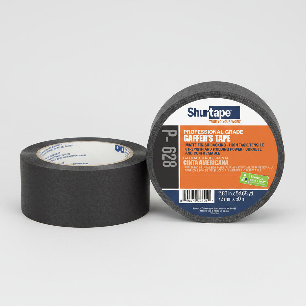 Pro Gaff P-628 black professional gaffer tape roll