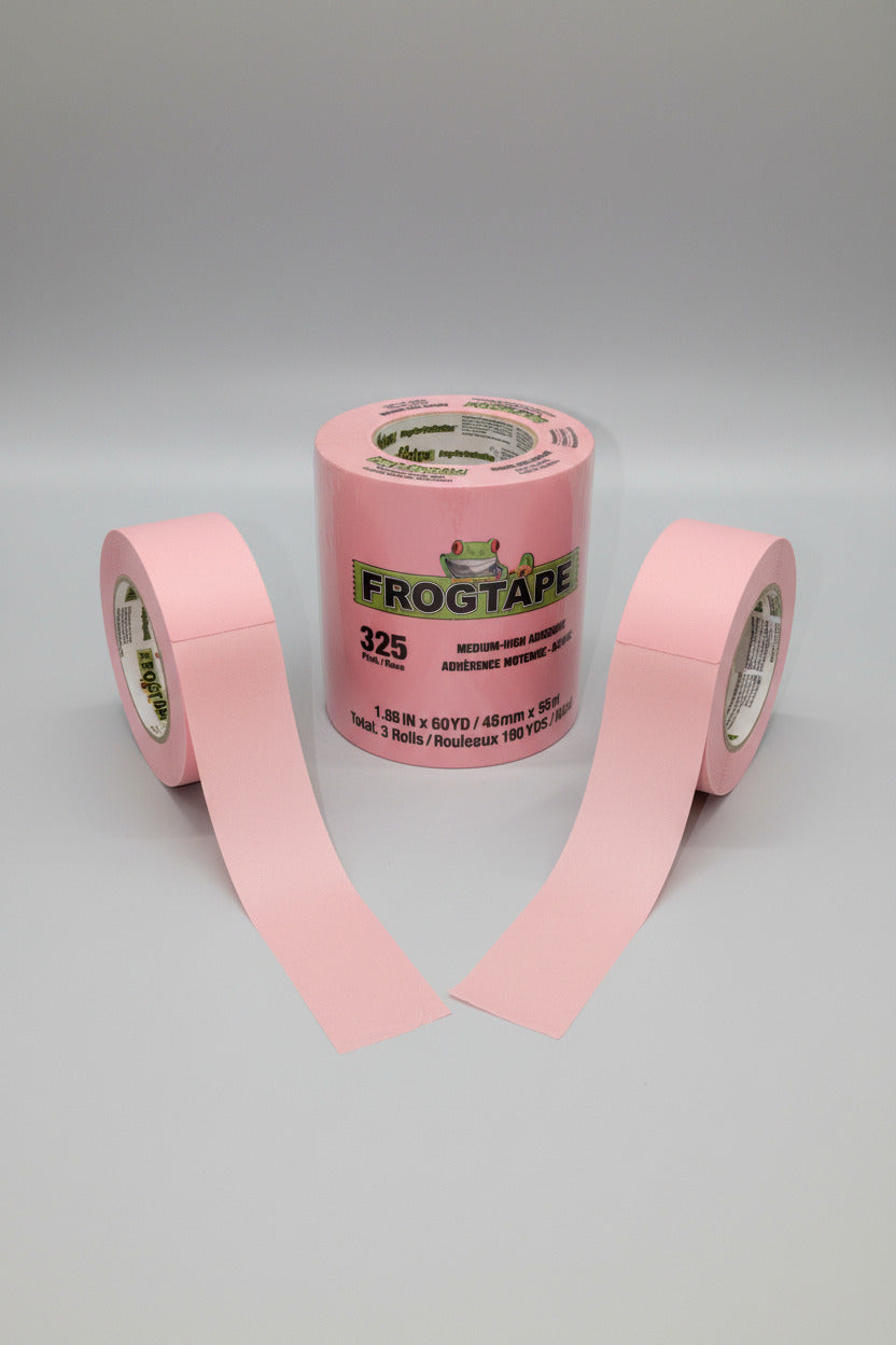 FrogTape 325 Pink CP 325 high-temperature performance masking tape by Shurtape, 48mm roll, 325°F rated, for automotive marine and metal fabrication