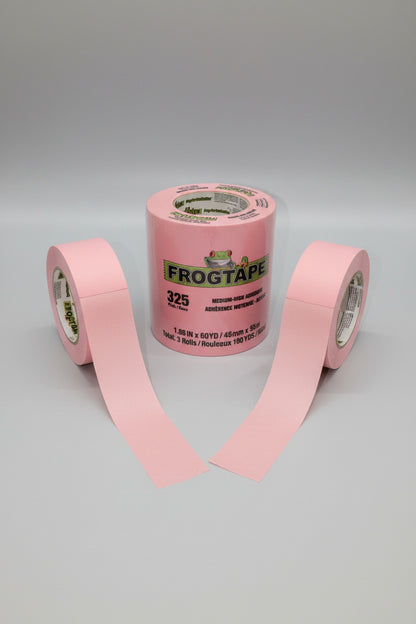 FrogTape 325 Pink CP 325 high-temperature performance masking tape by Shurtape, 48mm roll, 325°F rated, for automotive marine and metal fabrication