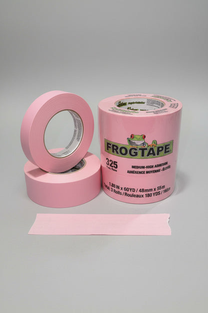 FrogTape 325 Pink CP 325 high-temperature performance masking tape by Shurtape, 48mm roll, 325°F rated, for automotive marine and metal fabrication