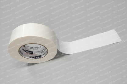 Shurtape DF 642 white double-coated cloth carpet tape roll with liner.