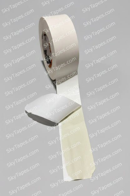 Shurtape DF 642 white double-coated cloth carpet tape roll with liner.