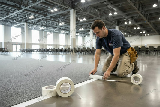 Shurtape® DF 642 Industrial Grade Double-Coated Cloth Tape | White | 48mm x 23m | Carpet & Pad Install, Trade Shows, Mounting | Made in USA