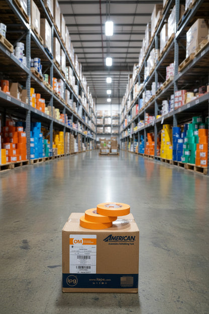 American® Orange Mask® OM by IPG® High-Temp Premium Paper Masking Tape | Orange | Multiple Sizes | 54.8m | Marine, Auto & Composites Grade | UV & Waterborne Compatible