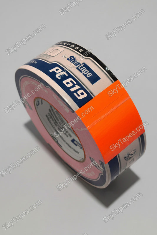 PC 619 Duck Pro® by Shurtape® Fluorescent Cloth Duct Tape | Fluorescent Orange | 48mm x 55m | 9 Mil | Clean Removal