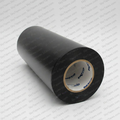 Patco 1800FR wide-width black PVC galley tape roll showing Patco branded hub — 18 or 24 inch width