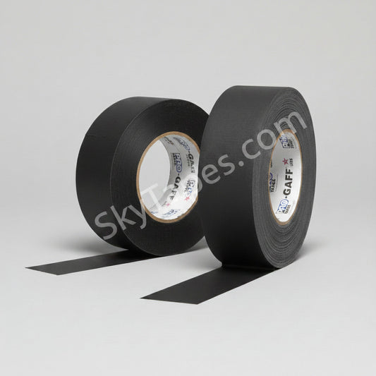 Pro Gaff® Black Professional Gaffer Tape (Formerly Shurtape P-628) | Matte Coated Cloth | Made in USA | 2" & 3" x 55 Yards