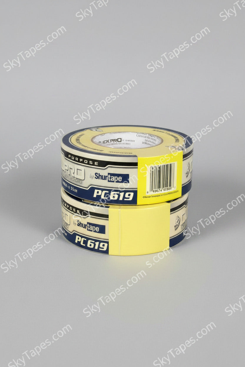 PC 619 Duck Pro® by Shurtape® Fluorescent Cloth Duct Tape | Fluorescent Yellow | 48mm x 55m | 9 Mil | Clean Removal